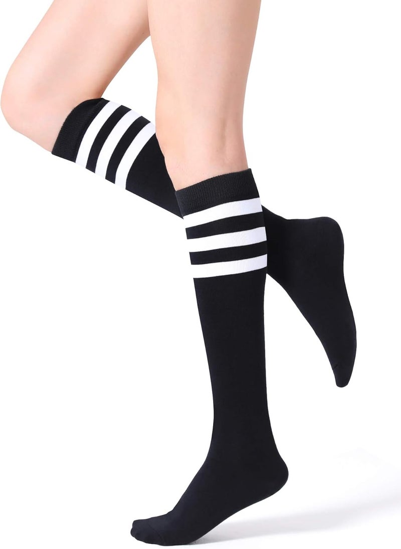 FITRELL Women's Knee High Socks Outdoor Sport Athletic Socks Casual Stripe Tube Socks 1-4 Pack - Image 4